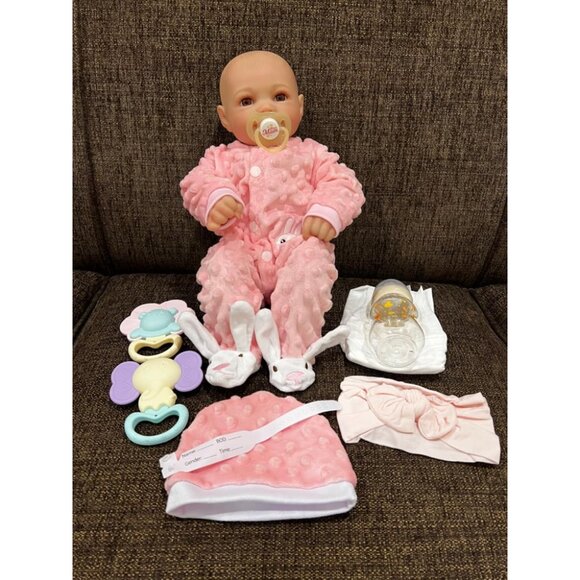 🆕17Inch Full Body Viny Newborn Baby Poseable Limbs Cute Girl with Accessories - Picture 1 of 11